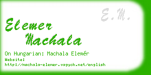 elemer machala business card